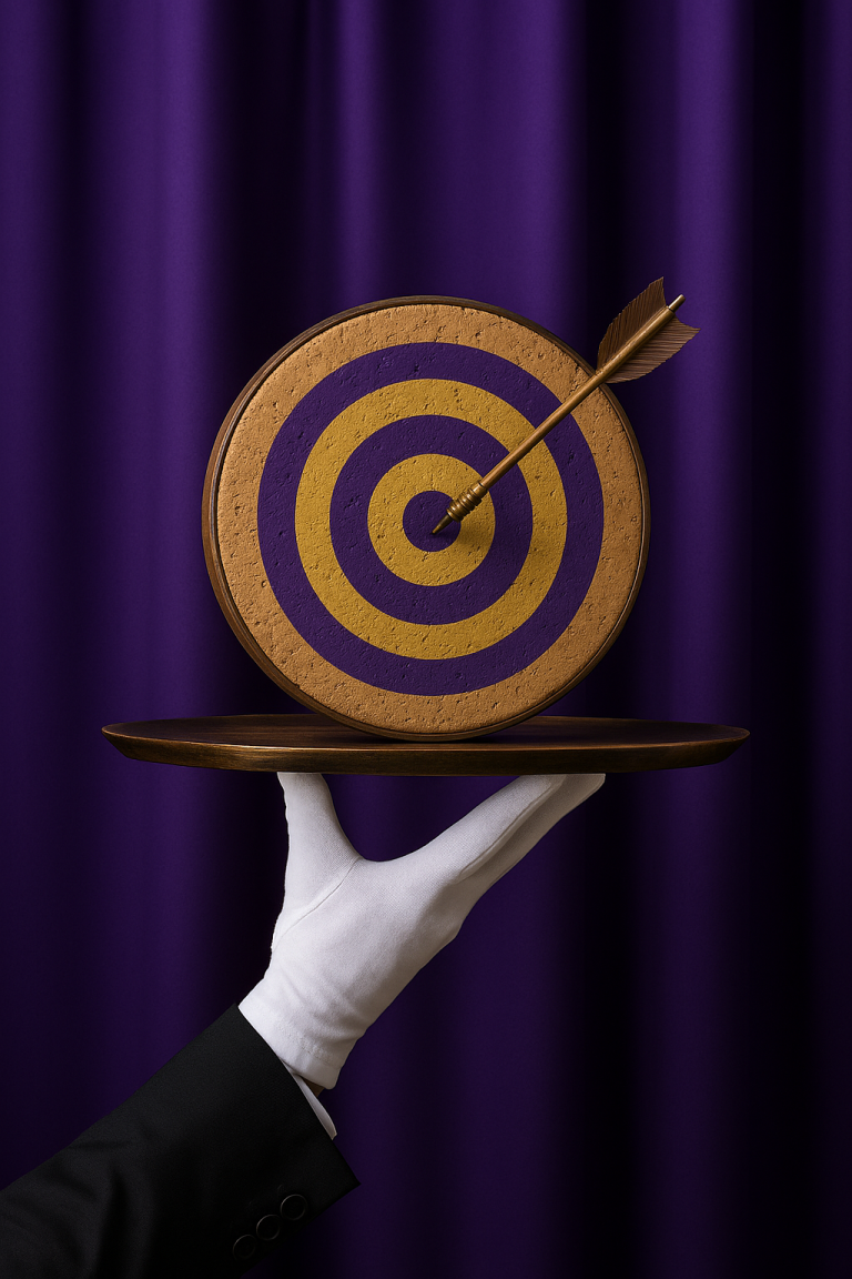 Holding the target and hitting the bulls eye